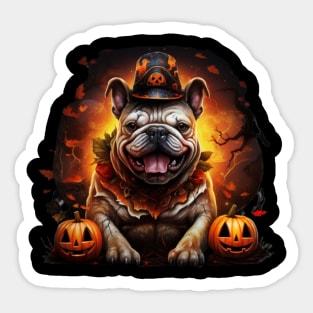 Bulldog Halloween Sticker